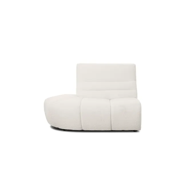 Tara 4 Seater Extended Sofa - Beige - 18 - White plush sofa, minimalist design, soft texture, modern decor, cozy seating