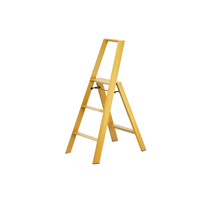 Hasegawa Lucano Aluminium 3 Step Ladder - Mustard Yellow - 1 - Yellow ladder, ladder stand, ladder frame, ladder steps