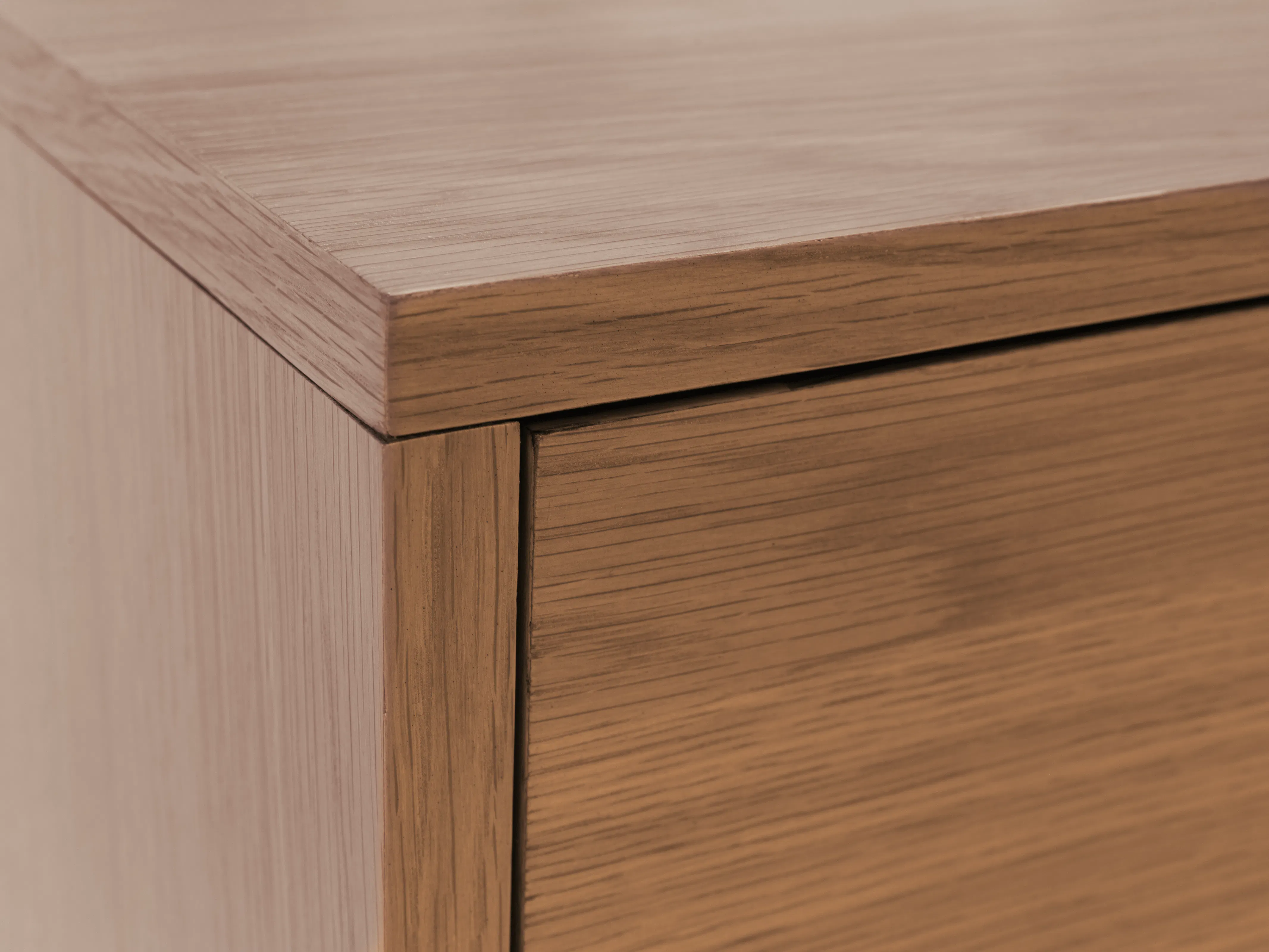 Kyoto Top Drawer Bedside Table - Walnut - 9 - Wooden surface, wooden edge, wooden drawer, wooden texture, natural wood