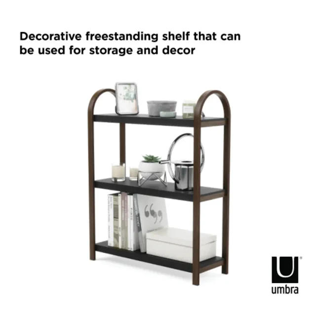 Bellwood 3-tier Shelf - Black, Walnut - 6