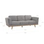 Carter 3 Seater Sofa - Natural, Light Grey (Fabric) - 5