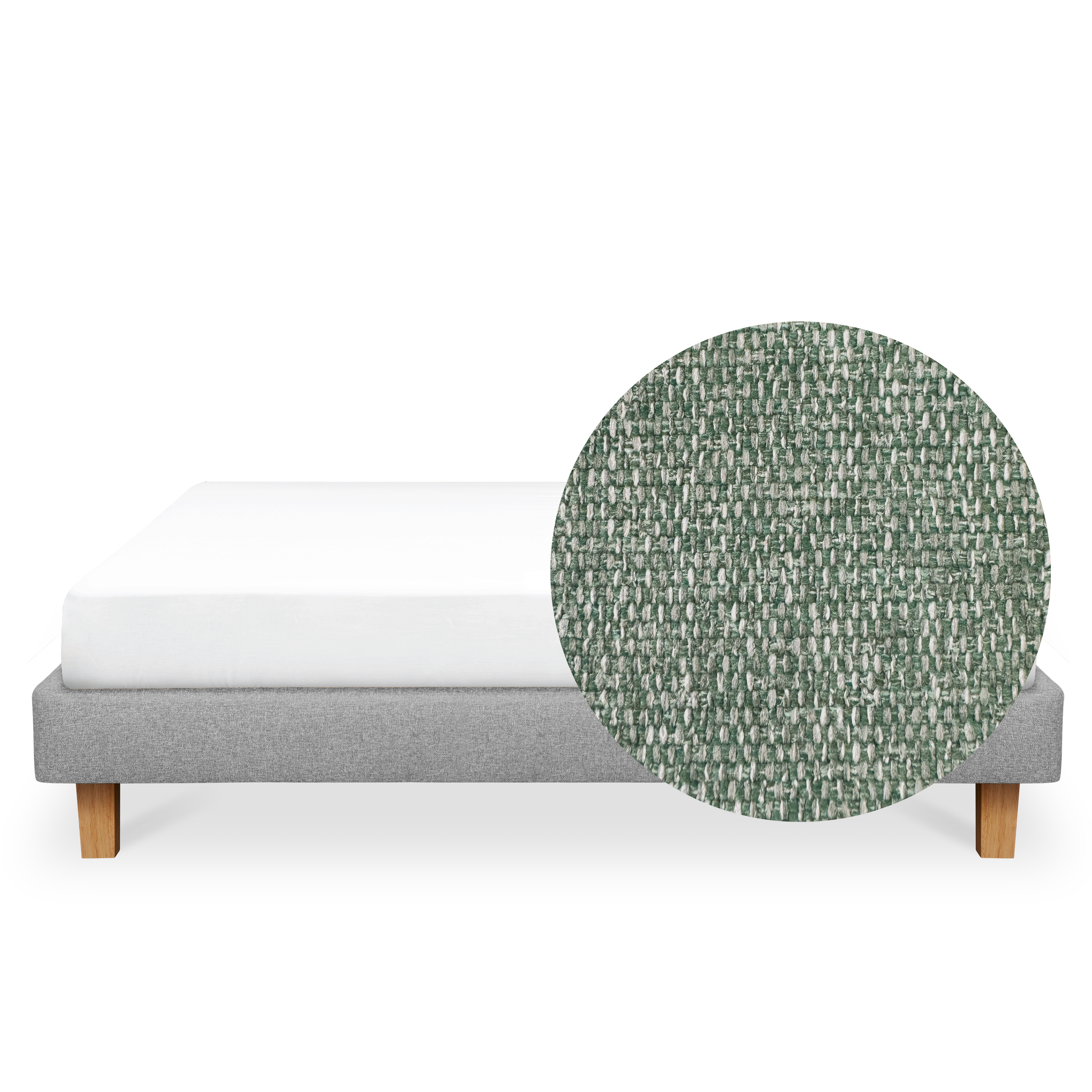 ESSENTIALS King Divan Bed - Forest (Eco Clean Fabric)