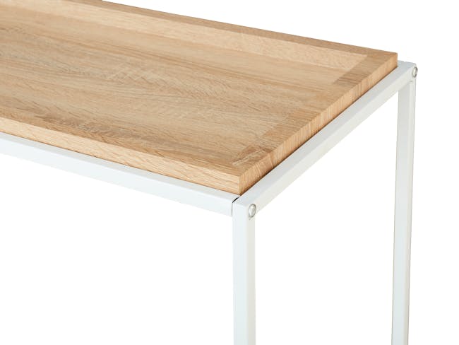 Dana Console Table 1.1m - White, Oak - 4