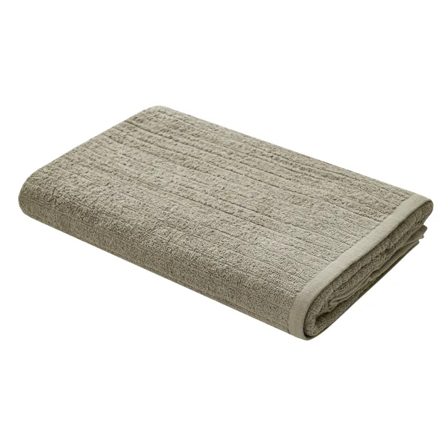 EVERYDAY 100% Cotton Bath Sheet 160 x 100 cm - Taupe - 1 - Soft, textured, beige towel, neatly folded, rolled edges