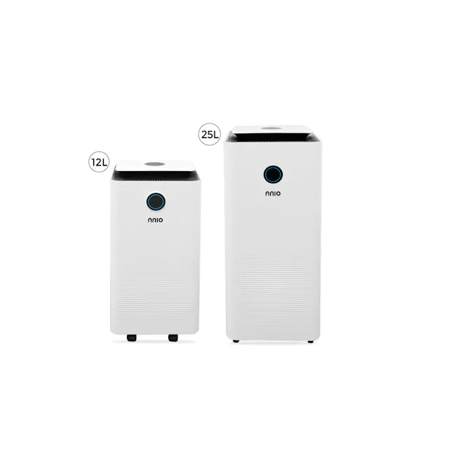 NNIO Dehumidifier (2 Choices) - 1 - White, compact, modern air purifiers, Dual capacity options: 12L and 25L, Sleek design