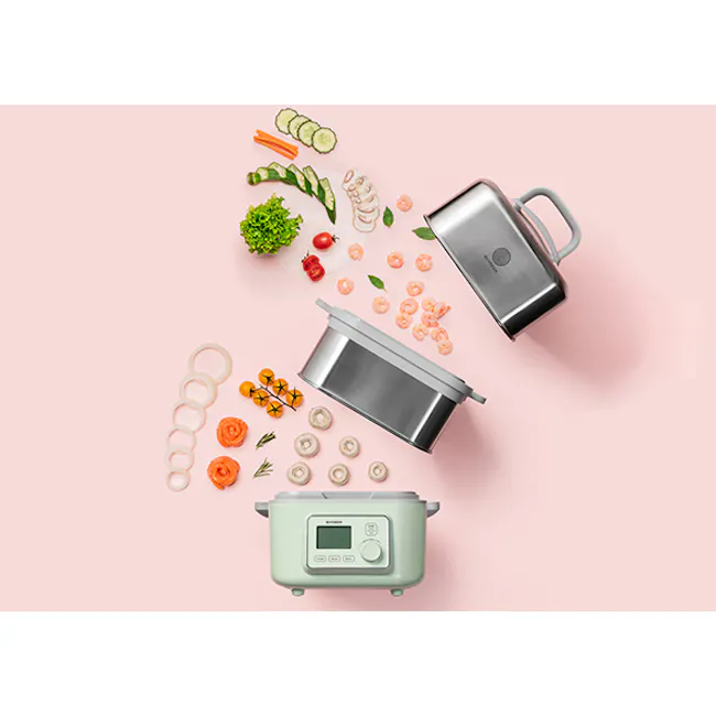 Buydeem 2 Tier Multi Functional Food Steamer - 2 - seamless rotation, food preparation, kitchen tools, fresh ingredients