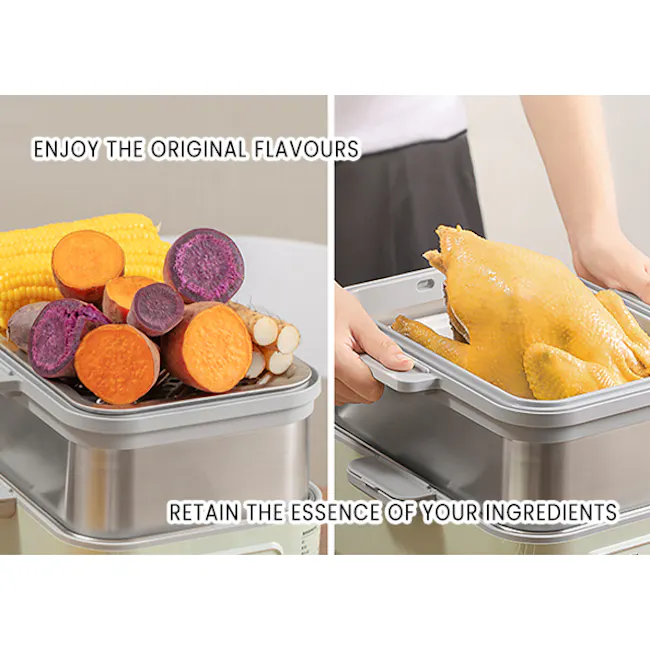 Buydeem 2 Tier Multi Functional Food Steamer - 15 - oven, roasted vegetables, whole sweet potatoes, purple sweet potatoes