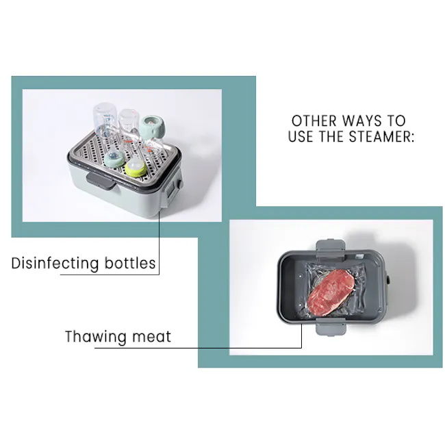 Buydeem 2 Tier Multi Functional Food Steamer - 20 - Steamer, steamer, disinfecting bottles, thawing meat, meat preservation