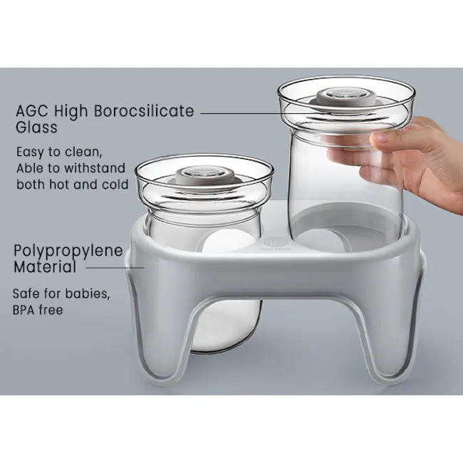 Buydeem 2 Tier Multi Functional Food Steamer - 22 - AGC High Borosilicate Glass, Easy to clean, Able to withstand both hot