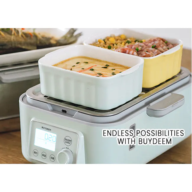 Buydeem 2 Tier Multi Functional Food Steamer - 13 - Elegant kitchen appliance featuring a digital display, Dual cooking