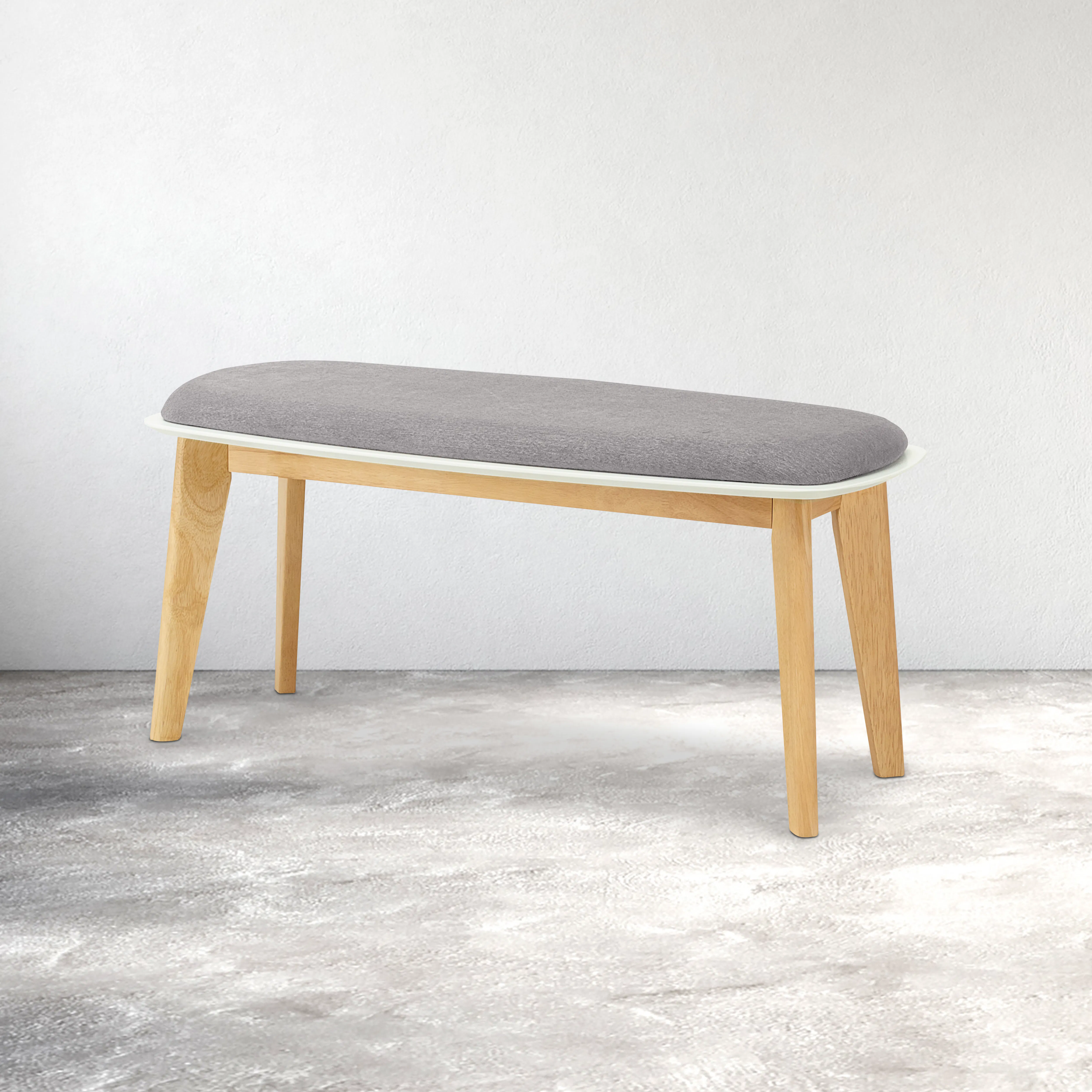 (As-is) Harold Bench 1m - Natural, Light Grey - 7 - 10