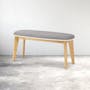 Allison Dining Table 1.5m in Natural, White with Harold Bench 1m and 2 Harold Dining Chairs in Dolphin Grey - 7