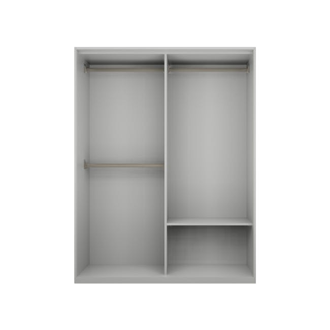 Lorren Sliding Door Wardrobe 1 with Glass Panel - Matte White - 1