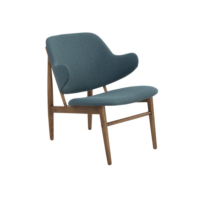 Vezel Lounge Chair - Walnut, Nile Green (Fabric) - 0