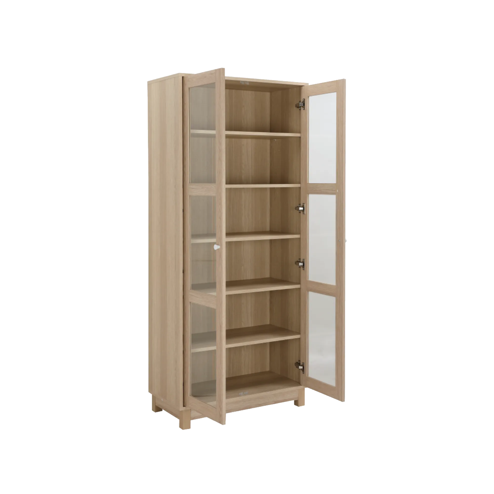 Niko Glass Cabinet - Ash Oak - 9 - Wooden, open, shelving, minimalist, modern, clean-lined, simple design, light wood