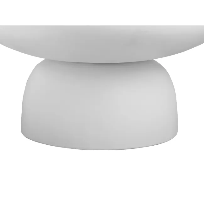 Veronica Concrete Round Coffee Table - Ivory - 3 - Sleek, modern sculpture with smooth curves., Large, rounded form with