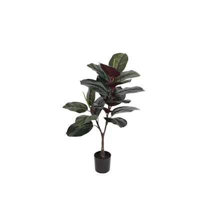 Potted Faux Dark Rubber Plant 70 cm