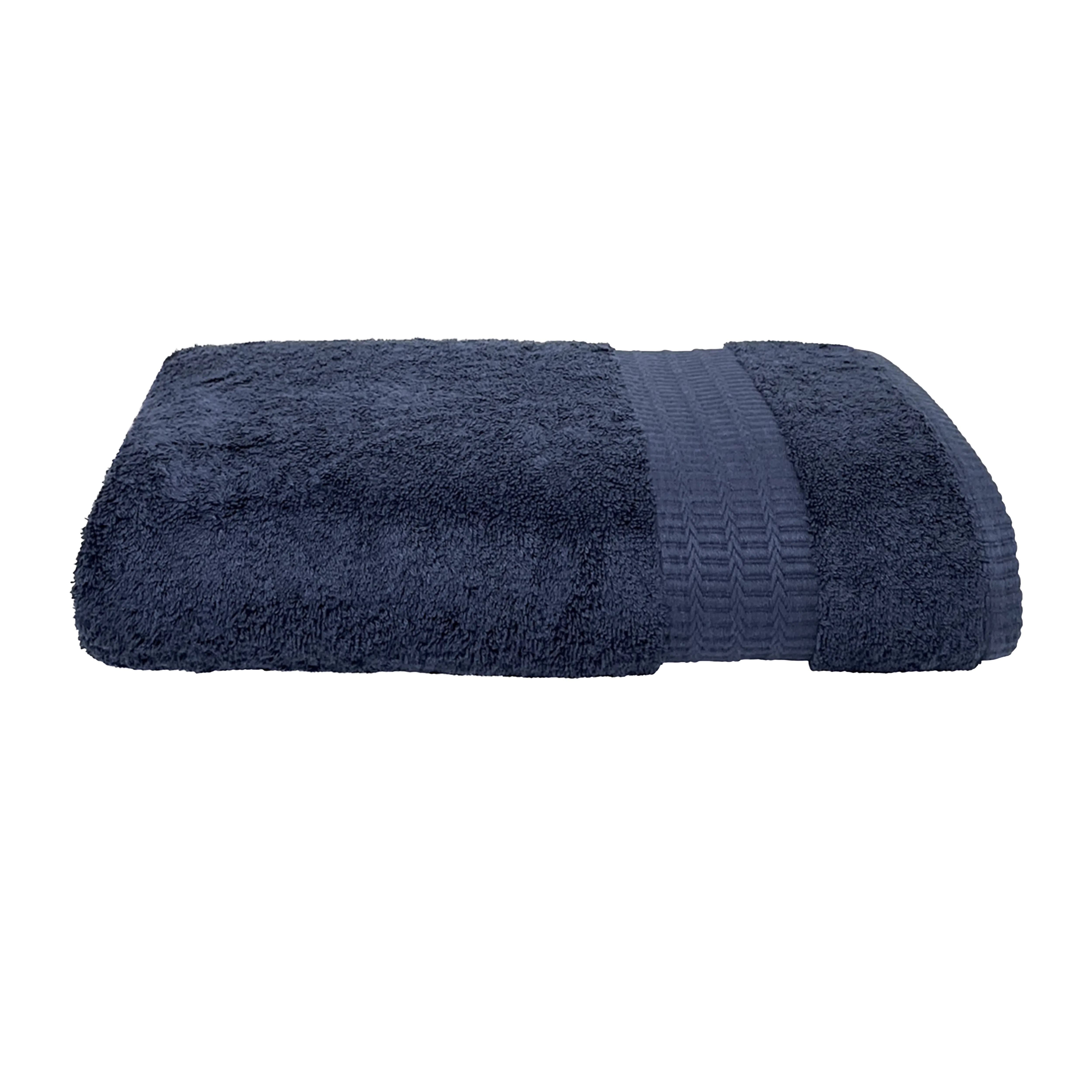 [Bundle of 2] Charles Millen HUELLA Luxe - 100% Turkish Cotton Hotel Quality Bath Towel - Navy Blue