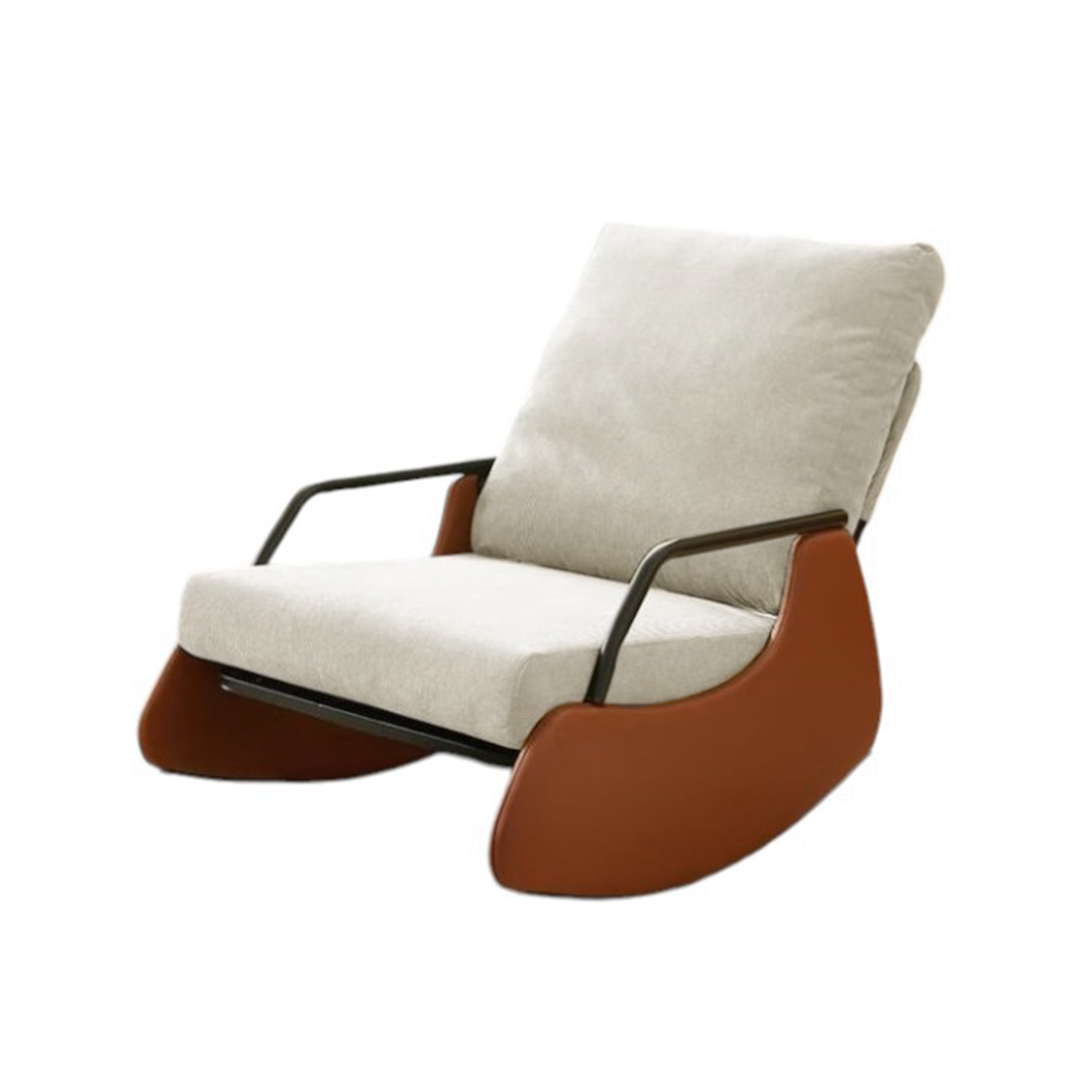 Anisa Adjustable Rocking Lounge Chair with Footrest  - Brown - Image 1