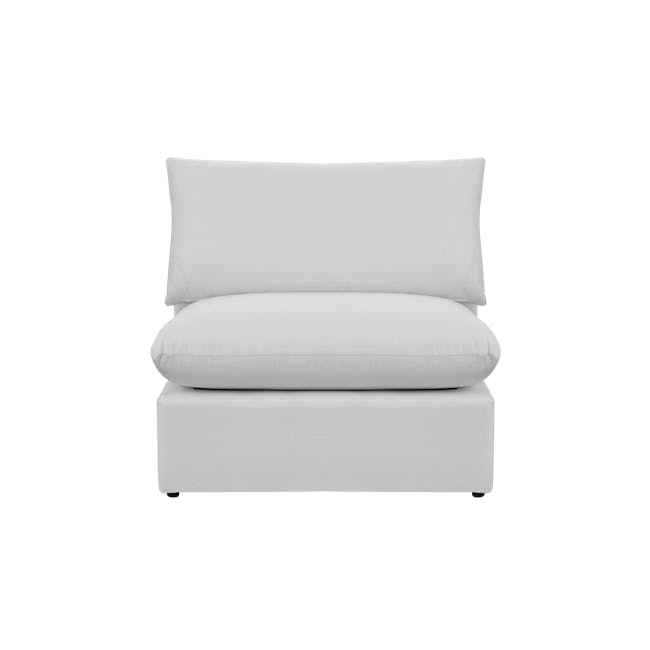 Russell 4 Seater Sofa with Ottoman - Silver (Eco Clean Fabric) - 11