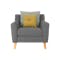 Evan 3 Seater Sofa with Evan Armchair - Charcoal Grey - 10