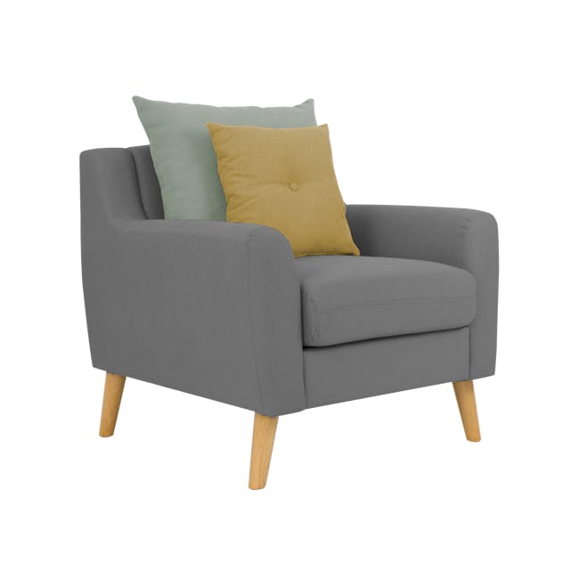 Evan 3 Seater Sofa with Evan Armchair - Charcoal Grey - 11