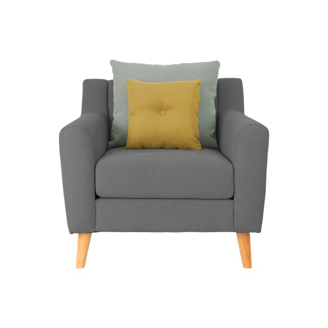 Evan 2 Seater Sofa with Evan Armchair - Charcoal Grey - 4