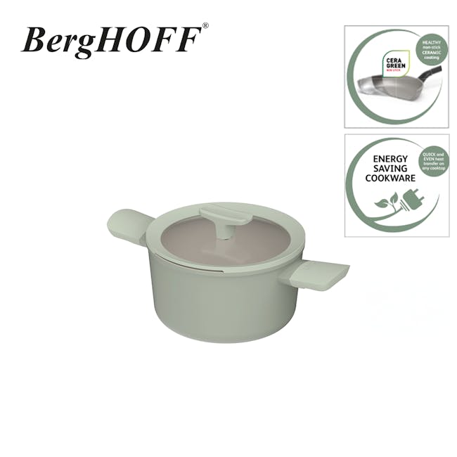 Berghoff Cool Grip Nonstick Lightweight Aluminium Casserole Pot 20CM with Lid - 3