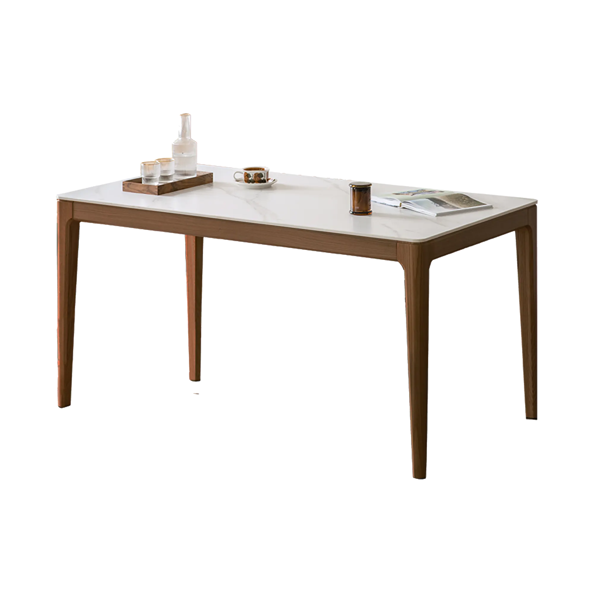 Adelyn Dining Table 1.4m (Sintered Stone) with 4 Niel Chairs in Walnut - 23