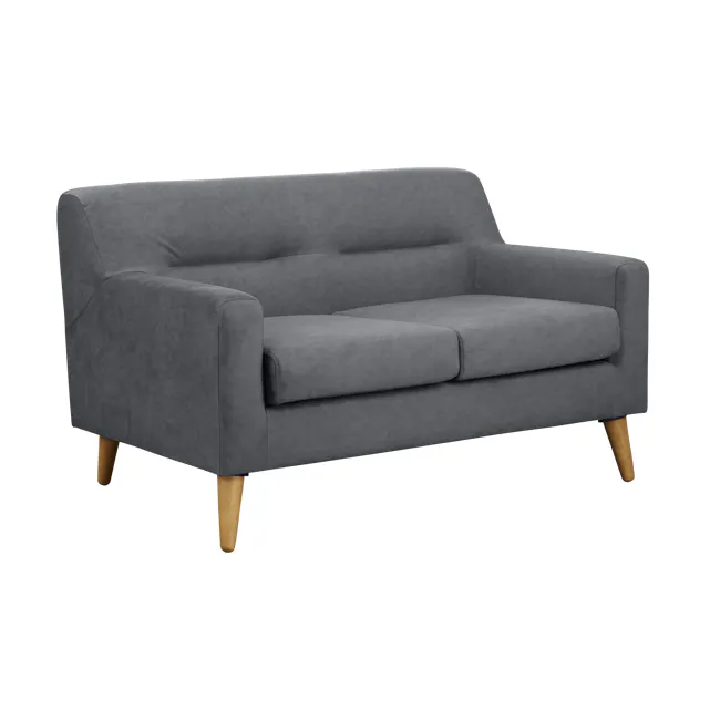 Damien 2 Seater Sofa with Damien Armchair - Dark Grey (Scratch Resistant Fabric) - 2 - Grey upholstered sofa, modern design