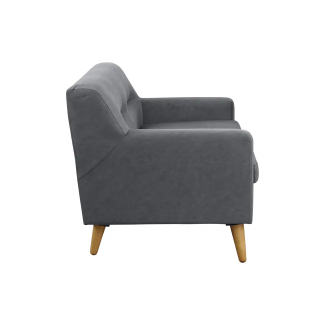 Damien 2 Seater Sofa with Damien Armchair - Dark Grey (Scratch Resistant Fabric) - 4 - Grey upholstered armchair, modern