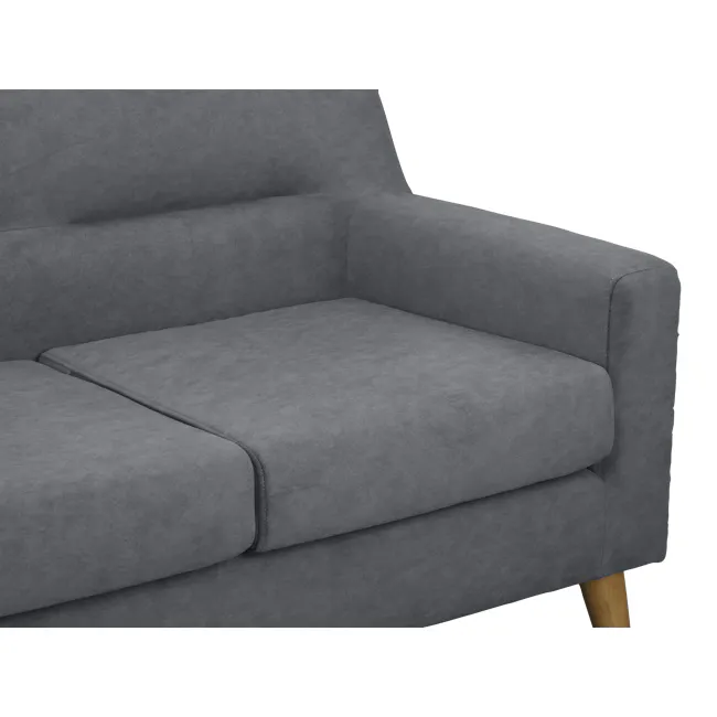 Damien 2 Seater Sofa with Damien Armchair - Dark Grey (Scratch Resistant Fabric) - 6 - Grey upholstered armchair, smooth