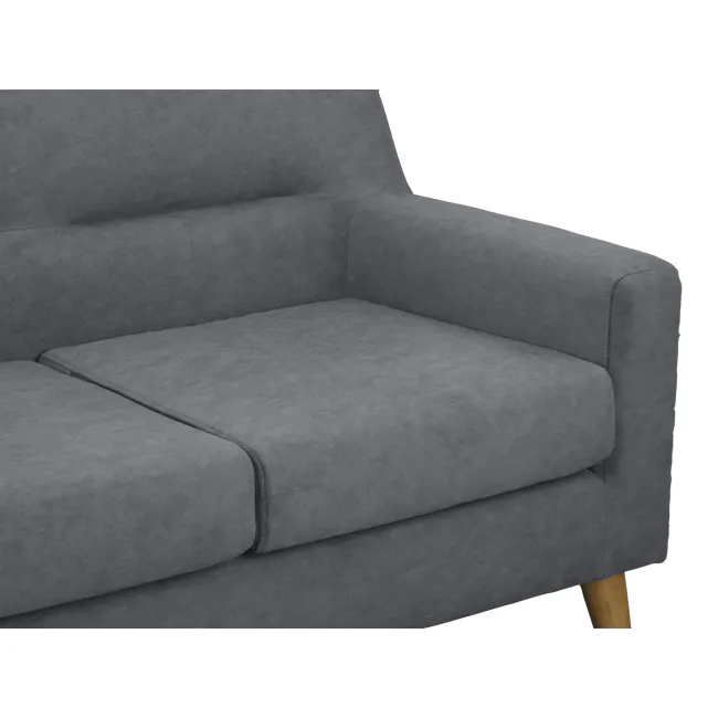 Damien 2 Seater Sofa with Damien Armchair - Dark Grey (Scratch Resistant Fabric) - 6 - Grey upholstered armchair, smooth