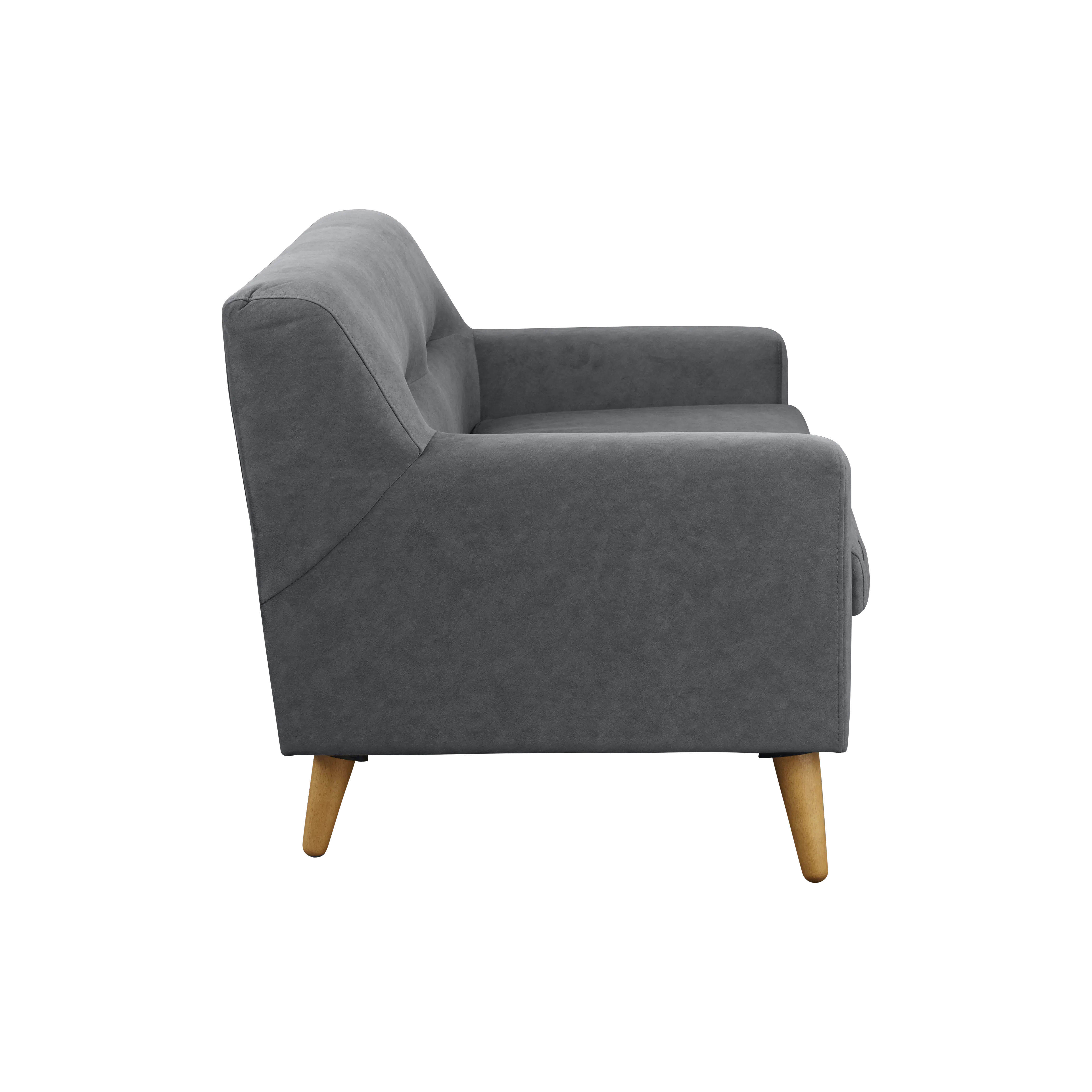Damien 3 Seater Sofa with Damien 2 Seater Sofa - Dark Grey (Scratch Resistant Fabric) - 11 - Grey upholstered armchair