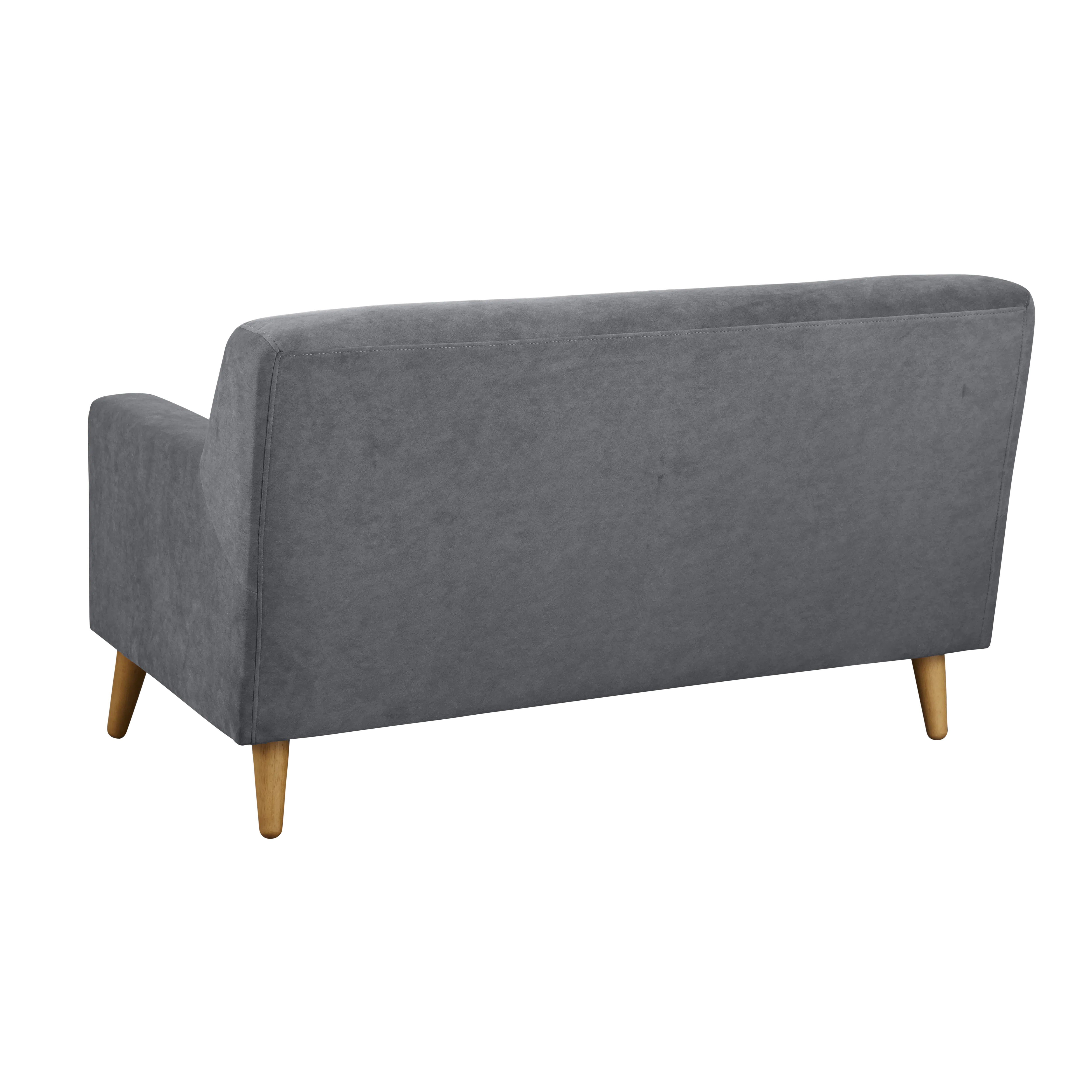 Damien 3 Seater Sofa with Damien 2 Seater Sofa - Dark Grey (Scratch Resistant Fabric) - 12 - Grey upholstered sofa with