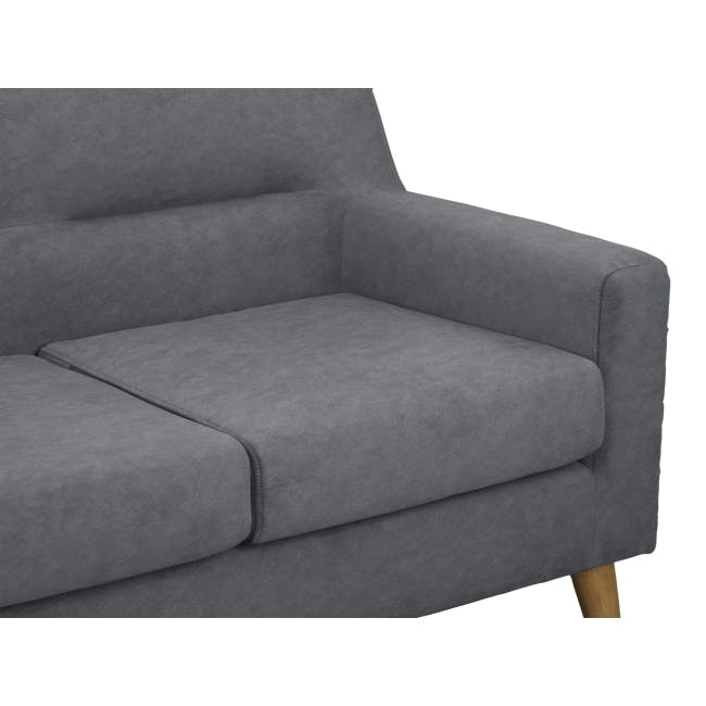 Damien 3 Seater Sofa with Damien 2 Seater Sofa - Dark Grey (Scratch Resistant Fabric) - 13 - Grey upholstered armchair