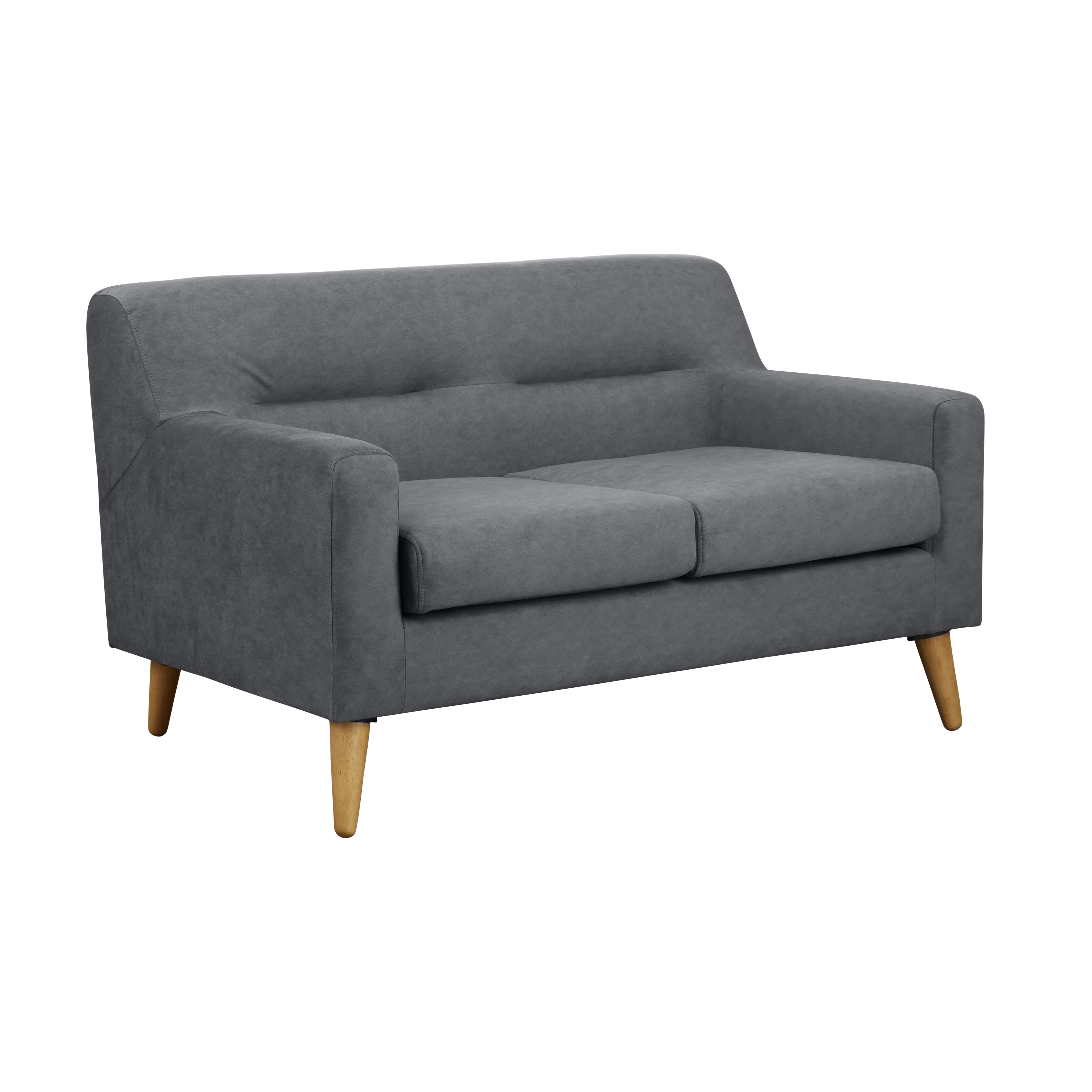 Damien 3 Seater Sofa with Damien 2 Seater Sofa - Dark Grey (Scratch Resistant Fabric) - 10 - Grey upholstered sofa, modern