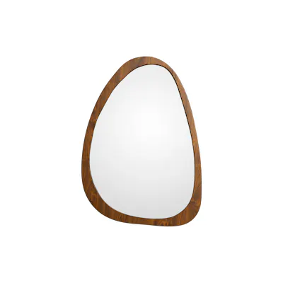 (As-is) Sandy Irregular Wooden Frame Mirror - Walnut - 1