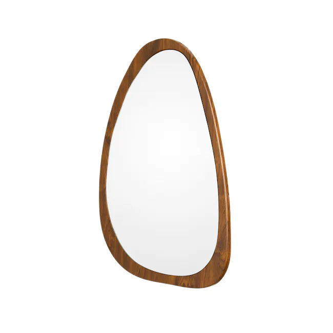 (As-is) Sandy Irregular Wooden Frame Mirror - Walnut - 1 - 6