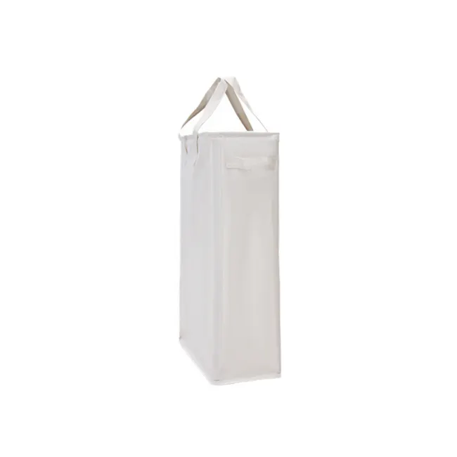 Mason Slim Laundry Hamper - Beige - 1 - White tote bag, minimalist design, sleek structure, durable material, spacious