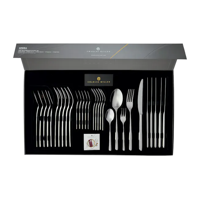 Charles Millen Signature Collection OPERA 30pc Cutlery Set in Gift Box - Stainless Steel - 3