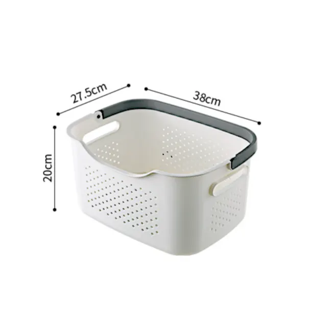 Elysian Laundry Basket - Shallow - 5 - White mesh laundry basket, 5 cm height, 38 cm width, 20 cm depth, perforated design