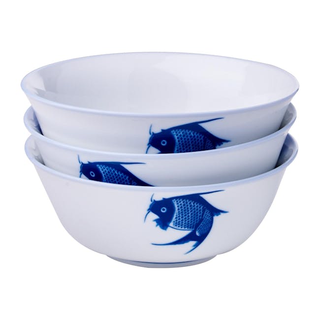 Blue Carp Steep Bowl (Set of 3) - 3