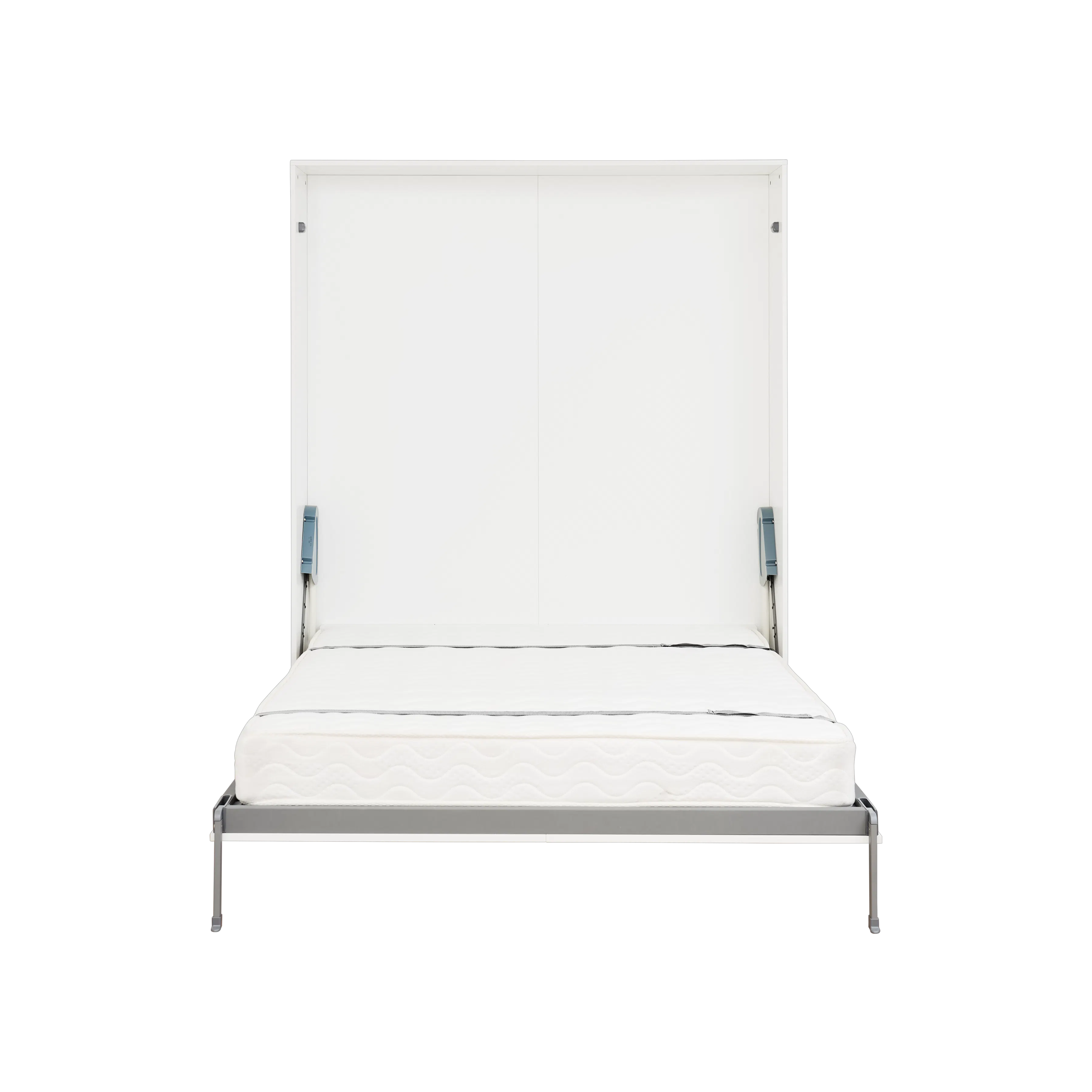 Llyod Super Single Vertical Wall Bed - White - 10 - White minimalist bedroom, modern bed frame, metal frame bed, white