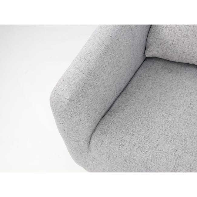 Hana 3 Seater Sofa - Light Grey - 11 - Light gray fabric sofa, textured upholstery, modern design, cozy seating, comfortable