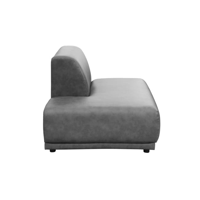 Milan 3 Seater Corner Extended Sofa - Lead Grey (Faux Leather) - 5