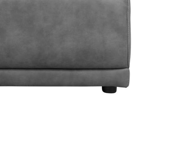 Milan 3 Seater Corner Extended Sofa - Lead Grey (Faux Leather) - 16
