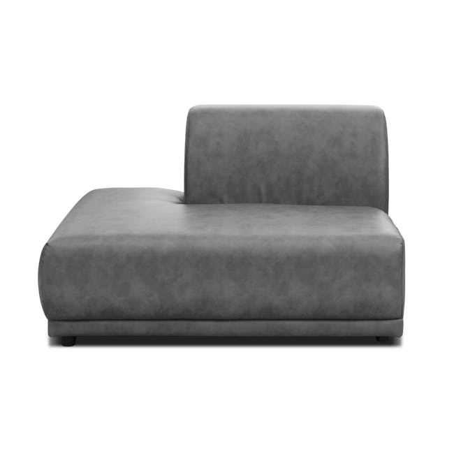 Milan 3 Seater Extended Sofa - Lead Grey (Faux Leather) - 2