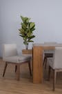 Clarkson Dining Table 2.2m in Cocoa with 4 Fabian Armchairs in Dolphin Grey - 9