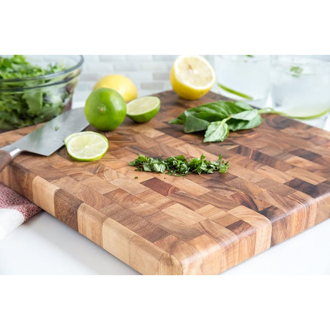 Ironwood Square End Grain Chef's Acacia Cutting Serving Board - 2